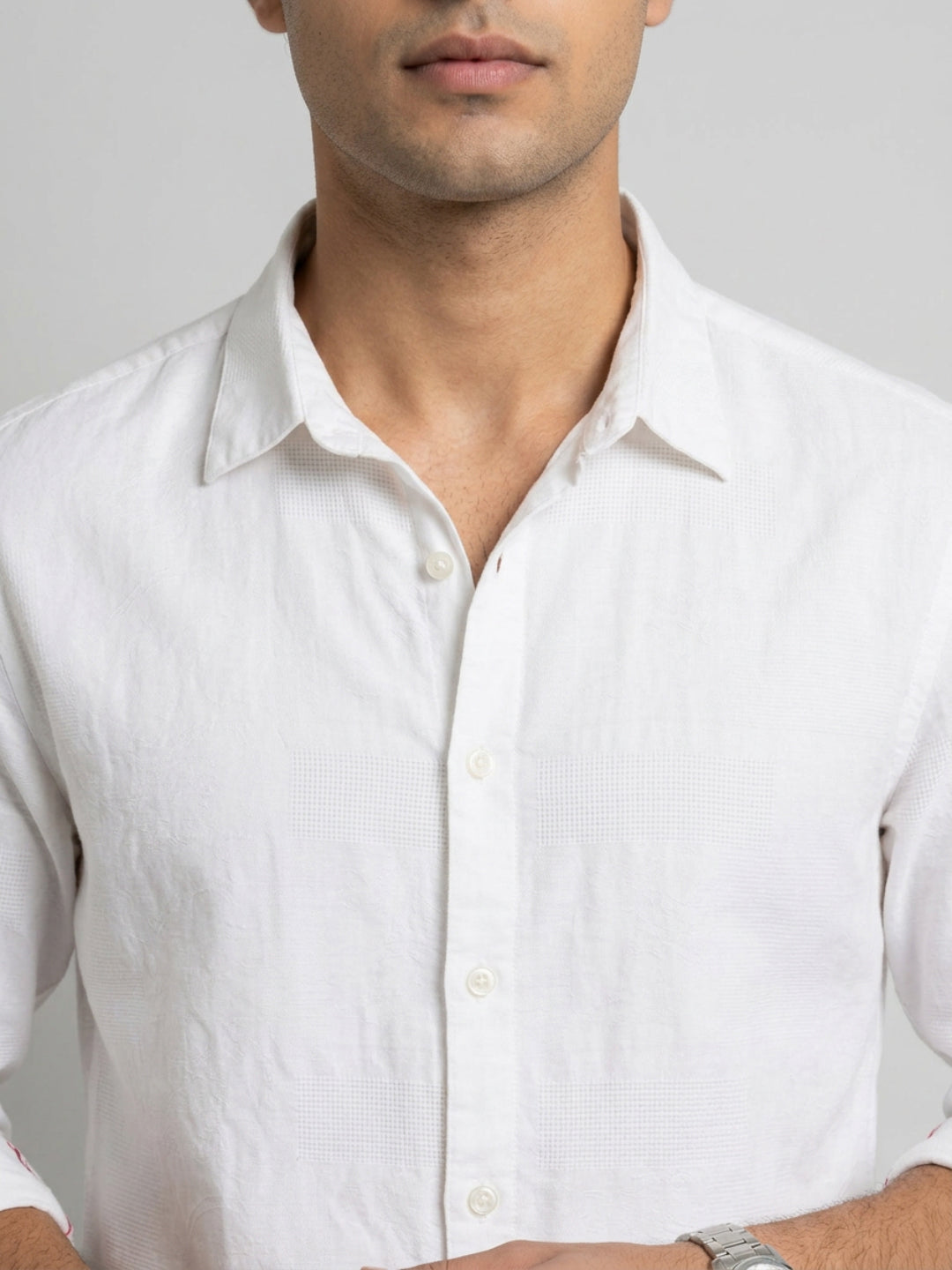 Men Shirt Solid White Regular Fit