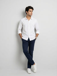 Men Shirt Solid White Regular Fit