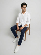 Men Shirt Solid White Regular Fit