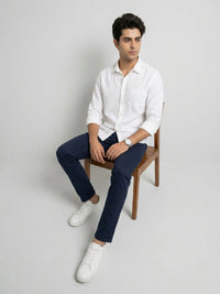 Men Shirt Solid White Regular Fit