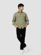Men Shirt Solid Green Regular Fit