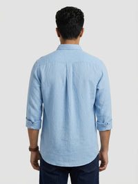 Men Shirt Solid Blue Regular Fit