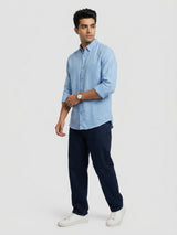 Men Shirt Solid Blue Regular Fit