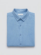 Men Shirt Solid Blue Regular Fit