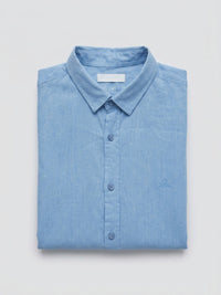 Men Shirt Solid Blue Regular Fit