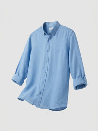 Men Shirt Solid Blue Regular Fit