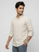 Men Shirt Solid Off-White Regular Fit