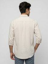 Men Shirt Solid Off-White Regular Fit