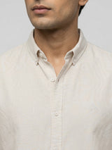 Men Shirt Solid Off-White Regular Fit