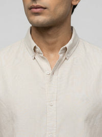 Men Shirt Solid Off-White Regular Fit