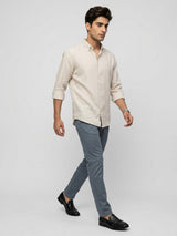 Men Shirt Solid Off-White Regular Fit