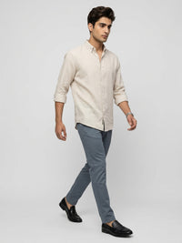 Men Shirt Solid Off-White Regular Fit