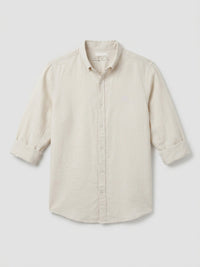 Men Shirt Solid Off-White Regular Fit