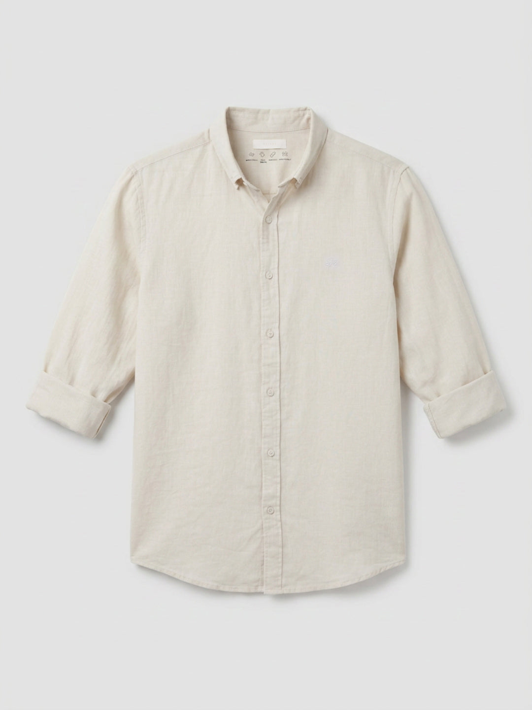 Men Shirt Solid Off-White Regular Fit