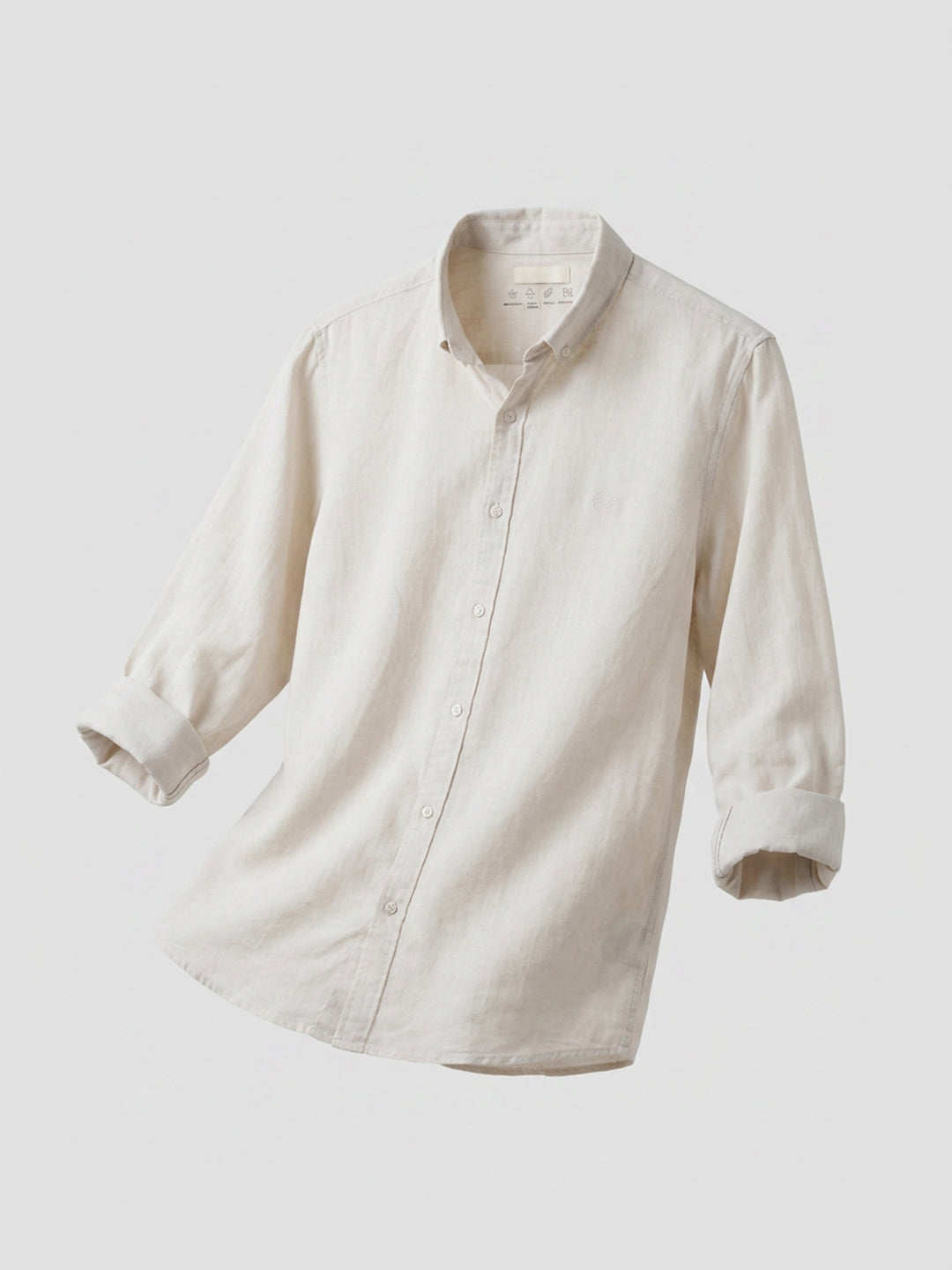 Men Shirt Solid Off-White Regular Fit