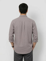Men Shirt Solid Beige Regular Fit