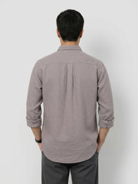Men Shirt Solid Beige Regular Fit