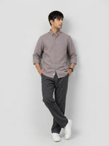 Men Shirt Solid Beige Regular Fit