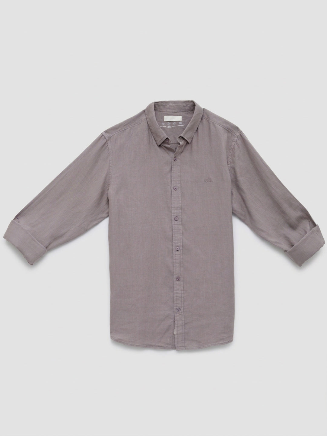 Men Shirt Solid Beige Regular Fit