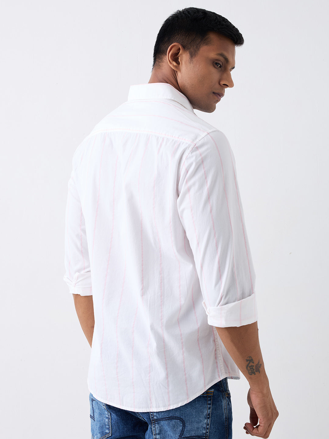 Spykar Pink Slim Fit Casual Shirts For Men