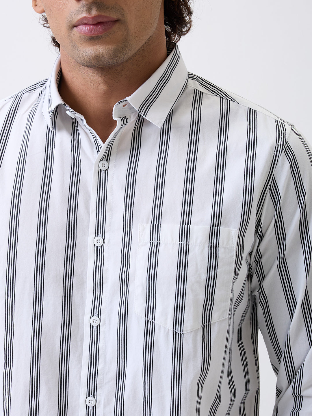 Spykar White Slim Fit Casual Shirts For Men