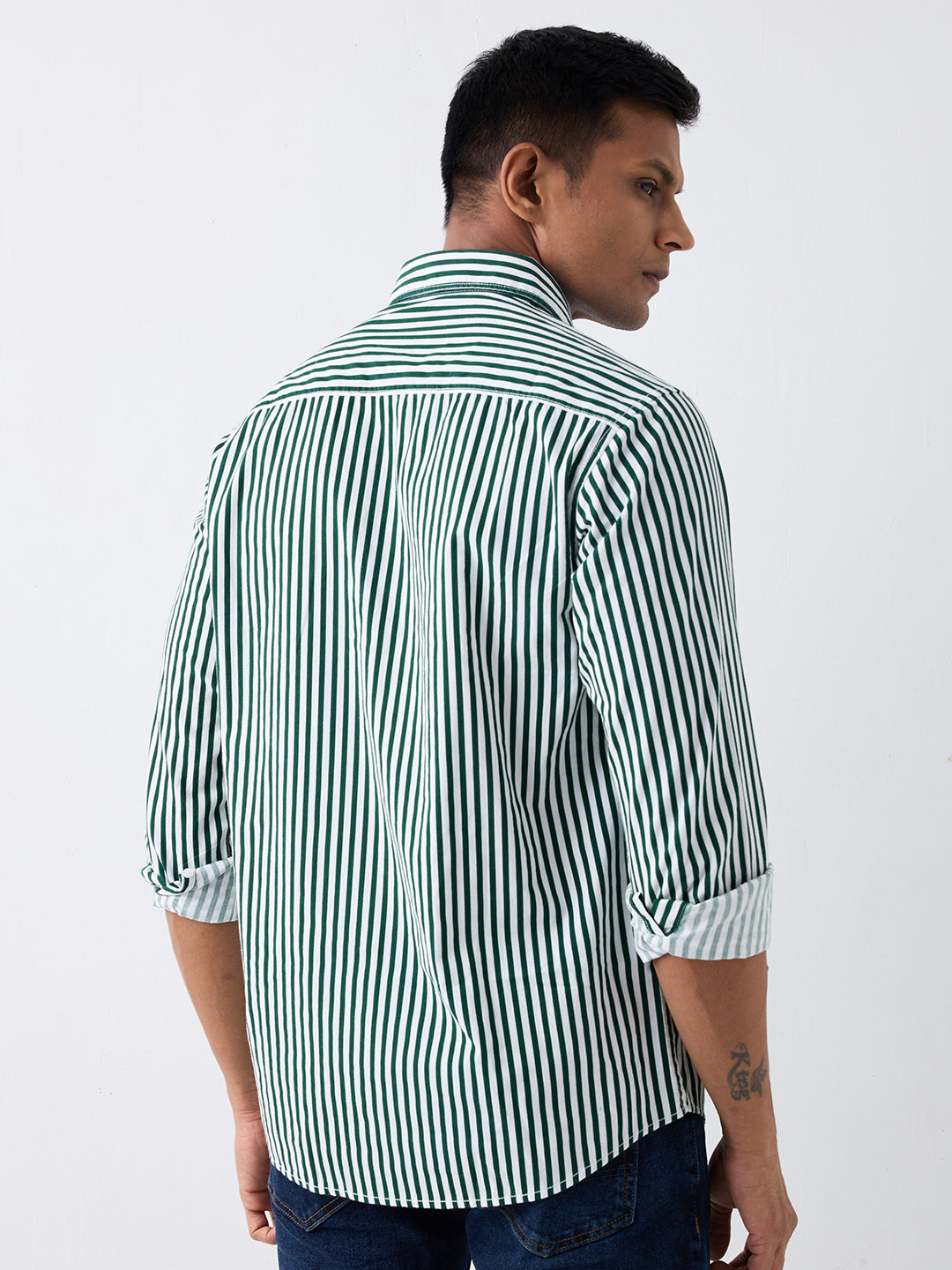 Spykar Botanical Green Slim Fit Casual Shirts For Men