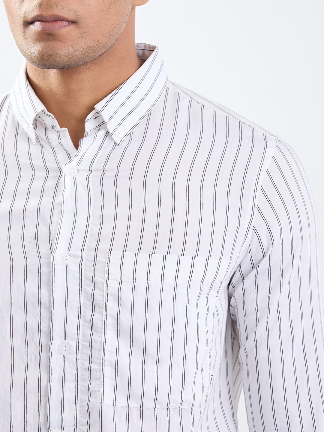 Spykar White Slim Fit Casual Shirts For Men