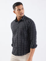 Men Shirt Black Slim Fit