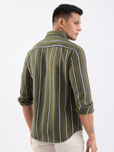 Men Shirt Green Slim Fit