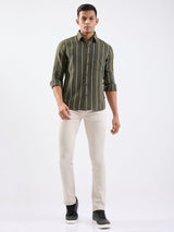 Men Shirt Green Slim Fit