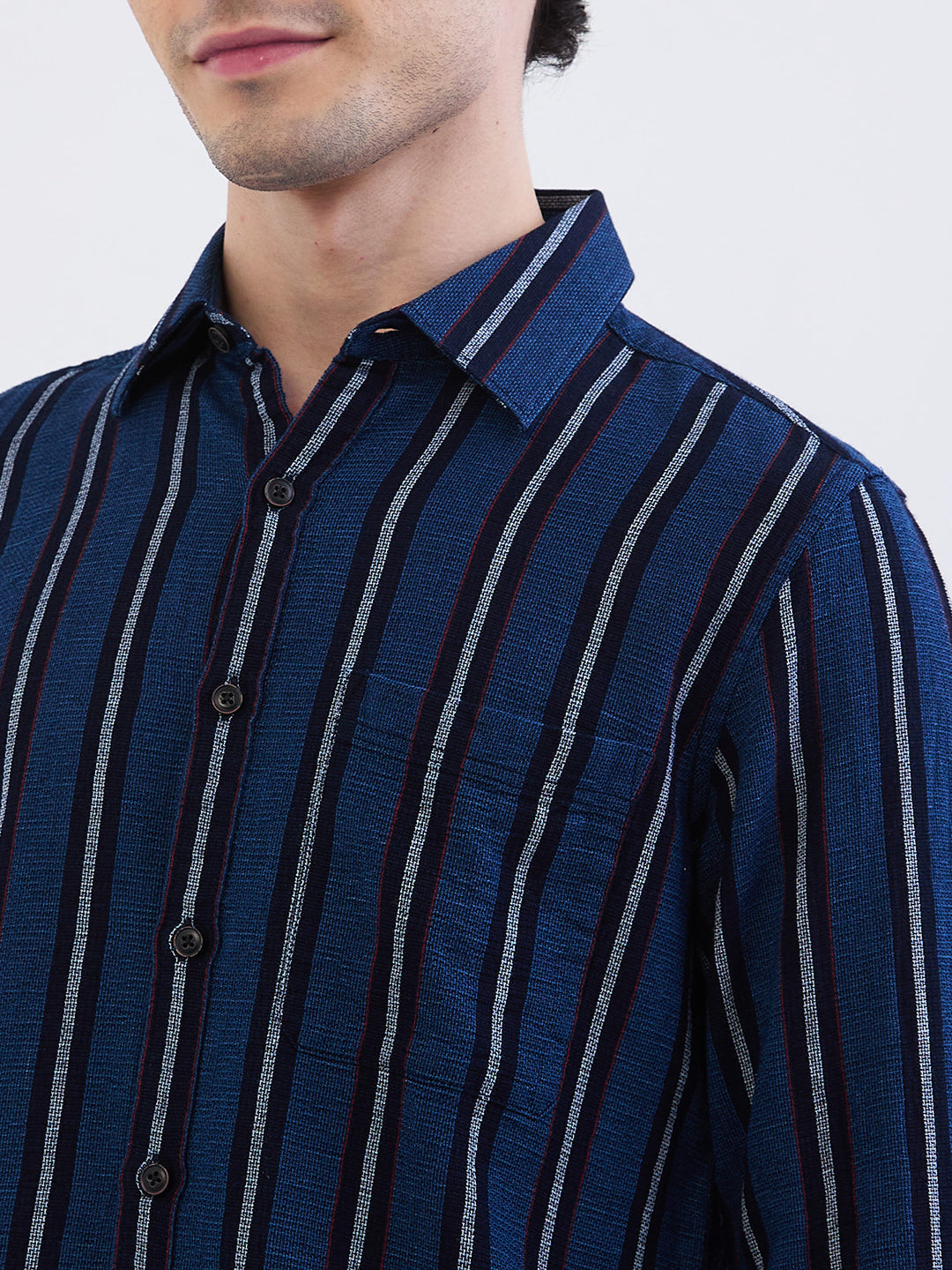 Spykar Indigo Blue Slim Fit Casual Shirts For Men