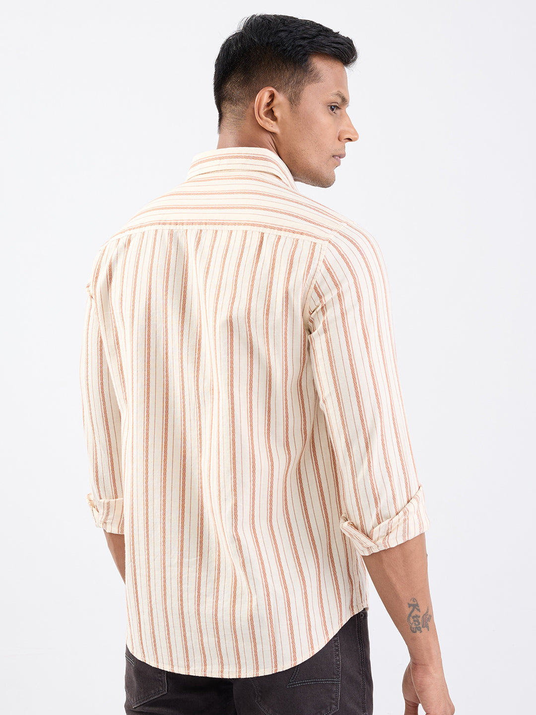 Spykar Friar Brown Slim Fit Casual Shirts For Men