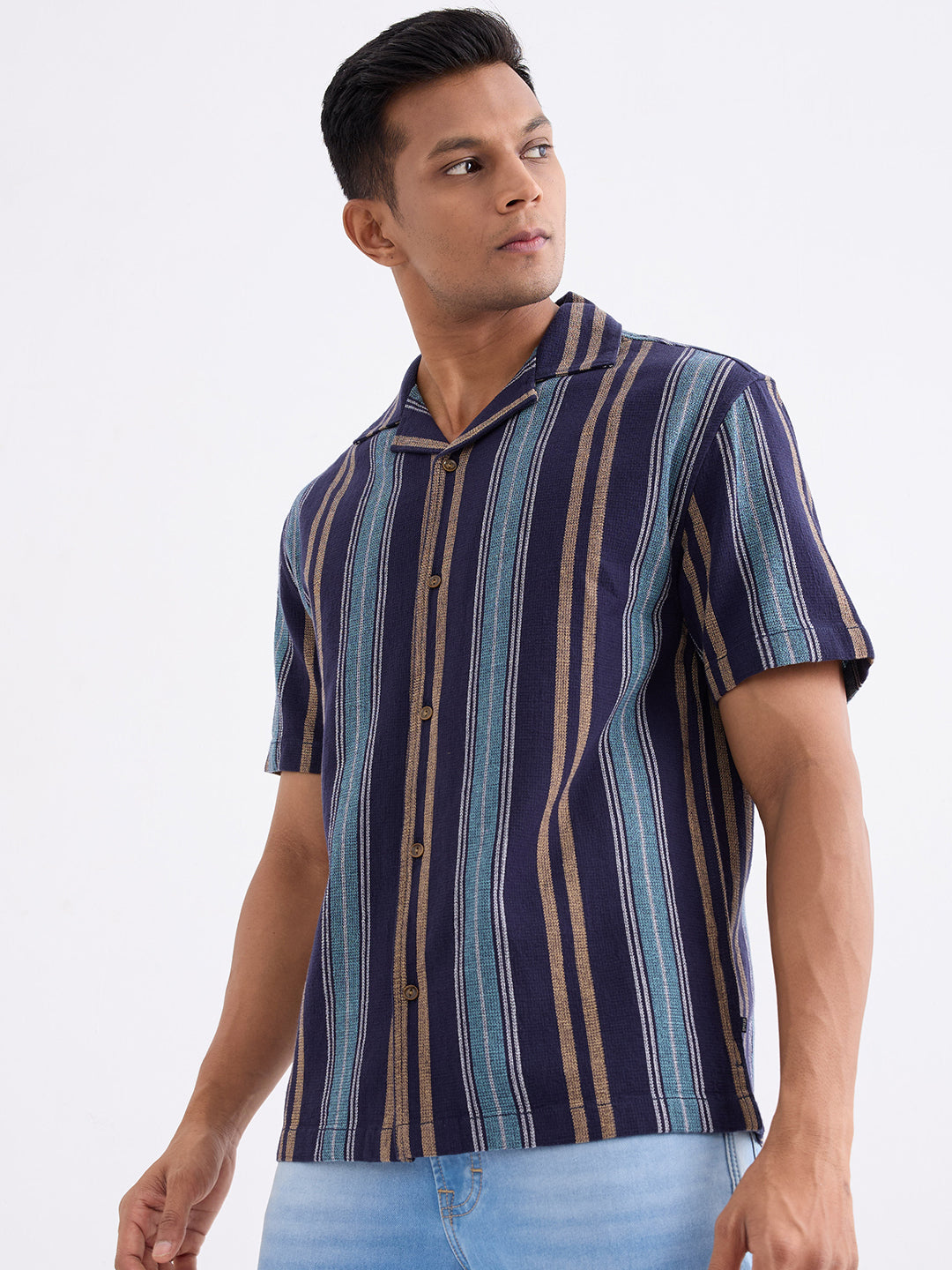 Men Shirt Blue Relaxed Fit