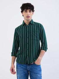 Men Shirt Green Slim Fit