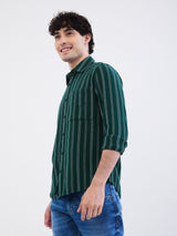 Men Shirt Green Slim Fit