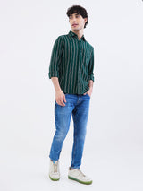 Men Shirt Green Slim Fit