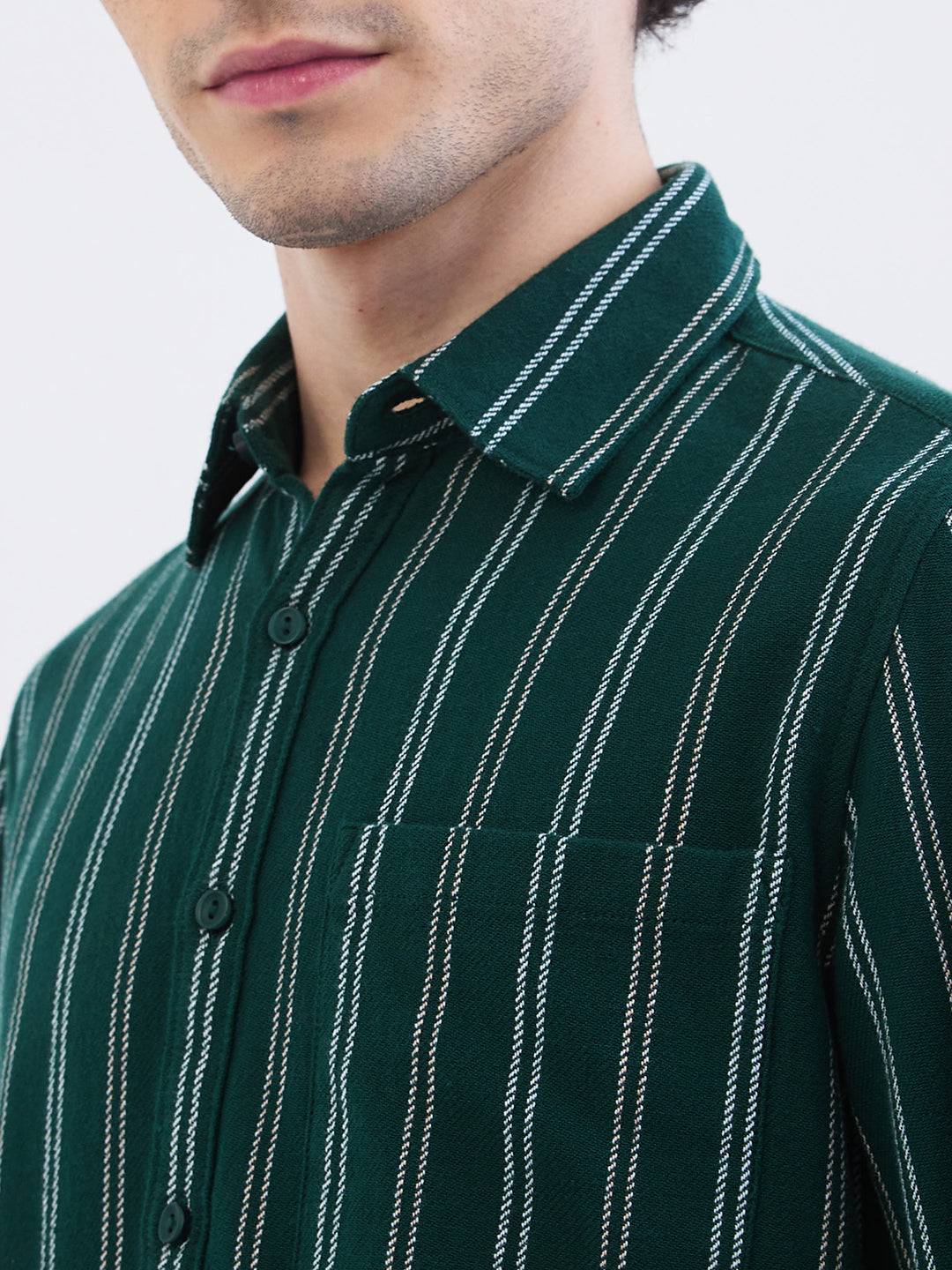 Men Shirt Green Slim Fit