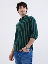 Men Shirt Green Slim Fit