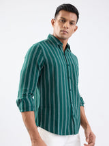 Men Shirt Green Slim Fit
