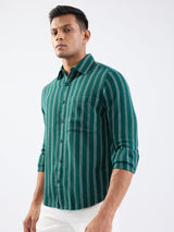 Men Shirt Green Slim Fit