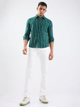 Men Shirt Green Slim Fit