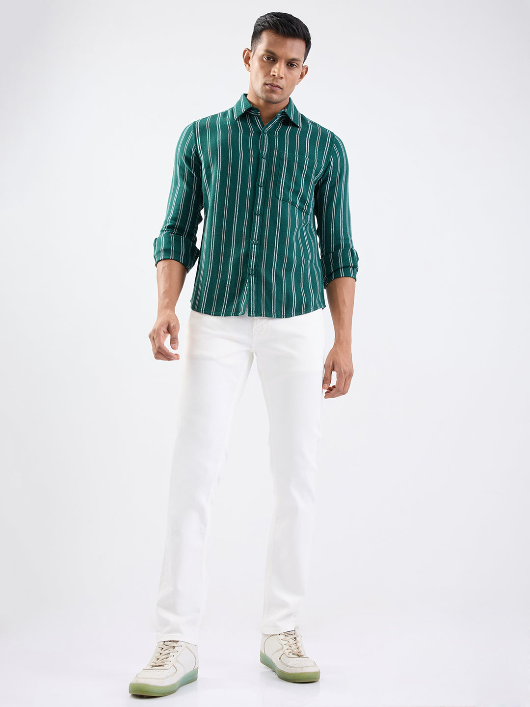 Men Shirt Green Slim Fit
