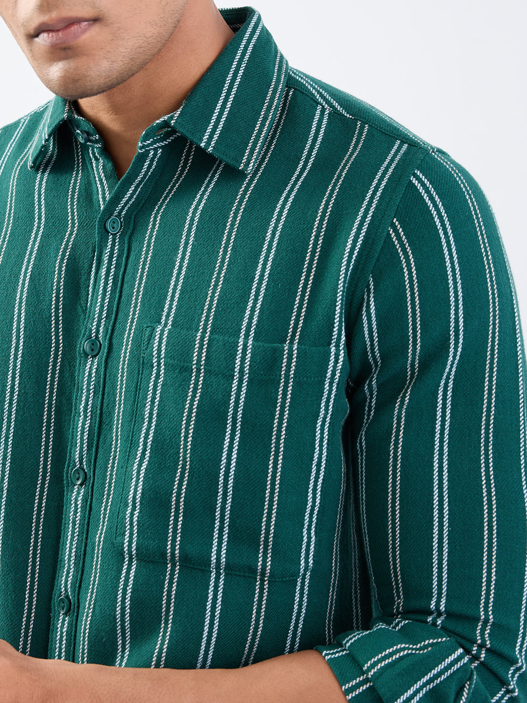 Men Shirt Green Slim Fit