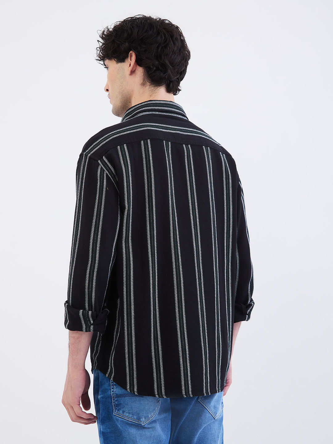 Spykar Botanical Green Slim Fit Casual Shirts For Men