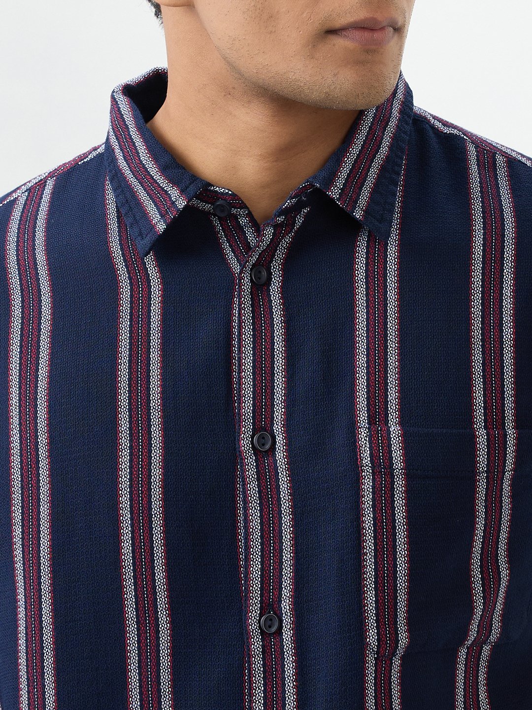 Spykar True Red Slim Fit Shirts For Men