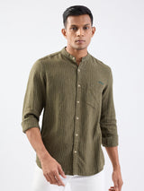 Men Shirt Green Slim Fit