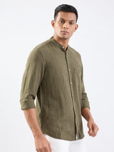 Men Shirt Green Slim Fit