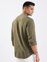Men Shirt Green Slim Fit