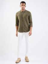 Men Shirt Green Slim Fit