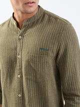 Men Shirt Green Slim Fit